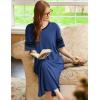 Ekouaer Long Nightgown, Womens V Neck Loungewear Oversized Sleepwear Loose Sleep Dress S-4XL(Blue)