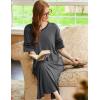 Ekouaer Long Nightgown, Womens V Neck Loungewear Oversized Sleepwear Loose Sleep Dress S-4XL(Dark Grey)
