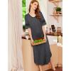 Ekouaer Long Nightgown, Womens V Neck Loungewear Oversized Sleepwear Loose Sleep Dress S-4XL(Dark Grey)
