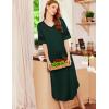 Ekouaer Long Nightgown, Womens V Neck Loungewear Oversized Sleepwear Loose Sleep Dress S-4XL(Green)