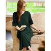 Ekouaer Long Nightgown, Womens V Neck Loungewear Oversized Sleepwear Loose Sleep Dress S-4XL(Green)