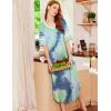 Ekouaer Long Nightgown, Womens V Neck Loungewear Oversized Sleepwear Loose Sleep Dress S-4XL(Green Tie Dye)