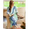 Ekouaer Long Nightgown, Womens V Neck Loungewear Oversized Sleepwear Loose Sleep Dress S-4XL(Green Tie Dye)