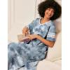 Ekouaer Long Nightgown, Womens V Neck Loungewear Oversized Sleepwear Loose Sleep Dress S-4XL(Grey Tie Dye)