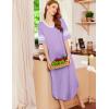 Ekouaer Long Nightgown, Womens V Neck Loungewear Oversized Sleepwear Loose Sleep Dress S-4XL(Lavender)