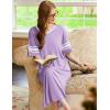 Ekouaer Long Nightgown, Womens V Neck Loungewear Oversized Sleepwear Loose Sleep Dress S-4XL(Lavender)