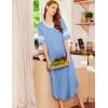 Ekouaer Long Nightgown, Womens V Neck Loungewear Oversized Sleepwear Loose Sleep Dress S-4XL(Light Blue)