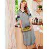 Ekouaer Long Nightgown, Womens V Neck Loungewear Oversized Sleepwear Loose Sleep Dress S-4XL(Light Grey)