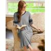 Ekouaer Long Nightgown, Womens V Neck Loungewear Oversized Sleepwear Loose Sleep Dress S-4XL(Light Grey)