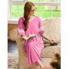 Ekouaer Long Nightgown, Womens V Neck Loungewear Oversized Sleepwear Loose Sleep Dress S-4XL(Peach Pink)