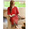 Ekouaer Long Nightgown, Womens V Neck Loungewear Oversized Sleepwear Loose Sleep Dress S-4XL(Peacock Feather)