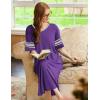 Ekouaer Long Nightgown, Womens V Neck Loungewear Oversized Sleepwear Loose Sleep Dress S-4XL(Purple)