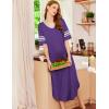 Ekouaer Long Nightgown, Womens V Neck Loungewear Oversized Sleepwear Loose Sleep Dress S-4XL(Purple)