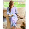 Ekouaer Long Nightgown, Womens V Neck Loungewear Oversized Sleepwear Loose Sleep Dress S-4XL(Purple Tie Dye)