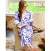 Ekouaer Long Nightgown, Womens V Neck Loungewear Oversized Sleepwear Loose Sleep Dress S-4XL(Purple Watercolor Flowers)