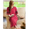 Ekouaer Long Nightgown, Womens V Neck Loungewear Oversized Sleepwear Loose Sleep Dress S-4XL(Watermelon Red)