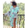 Ekouaer Long Nightgown for Women Short Sleeve Sleepwear Plus Size Loungewear with Pockets M-5XL(Blue Floral)
