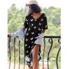Ekouaer Long Nightgown for Women Short Sleeve Sleepwear Plus Size Loungewear with Pockets M-5XL(Butterfly)