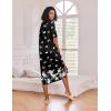 Ekouaer Long Nightgown for Women Short Sleeve Sleepwear Plus Size Loungewear with Pockets M-5XL(Butterfly)