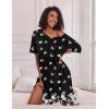 Ekouaer Long Nightgown for Women Short Sleeve Sleepwear Plus Size Loungewear with Pockets M-5XL(Butterfly)