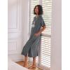 Ekouaer Long Nightgown for Women Short Sleeve Sleepwear Plus Size Loungewear with Pockets M-5XL(Medium Grey)