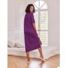 Ekouaer Long Nightgown for Women Short Sleeve Sleepwear Plus Size Loungewear with Pockets M-5XL(Wineberry Heart)