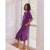 Ekouaer Long Nightgown for Women Short Sleeve Sleepwear Plus Size Loungewear with Pockets M-5XL(Wineberry Heart)