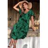 Ekouaer Long Nightgowns for Women Short Sleeve House Dress with Pockets V Neck Sleepshirts Side Split Sleepwear S-4XL(Green Leaf)