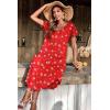 Ekouaer Long Nightgowns for Women Short Sleeve House Dress with Pockets V Neck Sleepshirts Side Split Sleepwear S-4XL(Red Christmas)