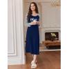 Ekouaer Long Sleeve Nightgowns for Women Calf Length Sleep Shirts Crew Neck Soft Nightshirts S-XXL(Black Kiss)
