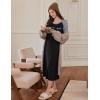 Ekouaer Long Sleeve Nightgowns for Women Calf Length Sleep Shirts Crew Neck Soft Nightshirts S-XXL(Black Let Me Sleep)