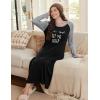 Ekouaer Long Sleeve Nightgowns for Women Calf Length Sleep Shirts Crew Neck Soft Nightshirts S-XXL(Black Let Me Sleep)