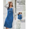 Ekouaer Long Sleeve Nightgowns for Women Calf Length Sleep Shirts Crew Neck Soft Nightshirts S-XXL(Blue Good Morning)