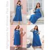 Ekouaer Long Sleeve Nightgowns for Women Calf Length Sleep Shirts Crew Neck Soft Nightshirts S-XXL(Blue Good Morning)