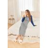 Ekouaer Long Sleeve Nightgowns for Women Calf Length Sleep Shirts Crew Neck Soft Nightshirts S-XXL(Light Grey Cat)