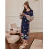 Ekouaer Long Sleeve Nightgowns for Women Calf Length Sleep Shirts Crew Neck Soft Nightshirts S-XXL(Purple Butterfly Flower)