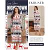 Ekouaer Long Sleeve Nightgowns for Women Calf Length Sleep Shirts Crew Neck Soft Nightshirts S-XXL(Red Christmas Deer)