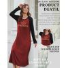 Ekouaer Long Sleeve Nightgowns for Women Calf Length Sleep Shirts Crew Neck Soft Nightshirts S-XXL(Wine Red Princess)