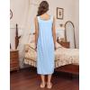 Ekouaer Long Sleeveless Nightgowns for Women Ladies Night Gown Embroidery Sleepdress Tank Nightdress Victorian Sleepshirt(Light Blue)