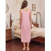 Ekouaer Long Sleeveless Nightgowns for Women Ladies Night Gown Embroidery Sleepdress Tank Nightdress Victorian Sleepshirt(Pink)