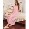 Ekouaer Long Sleeveless Nightgowns for Women Ladies Night Gown Embroidery Sleepdress Tank Nightdress Victorian Sleepshirt(Pink)