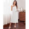 Ekouaer Long Sleeveless Nightgowns for Women Ladies Night Gown Embroidery Sleepdress Tank Nightdress Victorian Sleepshirt(White)