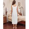 Ekouaer Long Sleeveless Nightgowns for Women Ladies Night Gown Embroidery Sleepdress Tank Nightdress Victorian Sleepshirt(White)