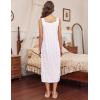 Ekouaer Long Sleeveless Nightgowns for Women Ladies Night Gown Embroidery Sleepdress Tank Nightdress Victorian Sleepshirt(White Floral)