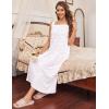 Ekouaer Long Sleeveless Nightgowns for Women Ladies Night Gown Embroidery Sleepdress Tank Nightdress Victorian Sleepshirt(White Floral)