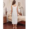Ekouaer Long Sleeveless Nightgowns for Women Ladies Night Gown Embroidery Sleepdress Tank Nightdress Victorian Sleepshirt(White Flower)