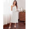 Ekouaer Long Sleeveless Nightgowns for Women Ladies Night Gown Embroidery Sleepdress Tank Nightdress Victorian Sleepshirt(White Flower)