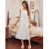 Ekouaer Long Sleeveless Nightgowns for Women Ladies Night Gown Embroidery Sleepdress Tank Nightdress Victorian Sleepshirt(White Flower)