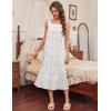 Ekouaer Long Sleeveless Nightgowns for Women Ladies Night Gown Embroidery Sleepdress Tank Nightdress Victorian Sleepshirt(White Purple Floral)