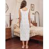 Ekouaer Long Sleeveless Nightgowns for Women Ladies Night Gown Embroidery Sleepdress Tank Nightdress Victorian Sleepshirt(White Purple Floral)